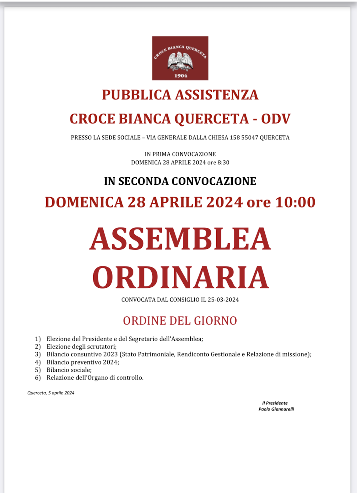 Assemblea Ordinaria 